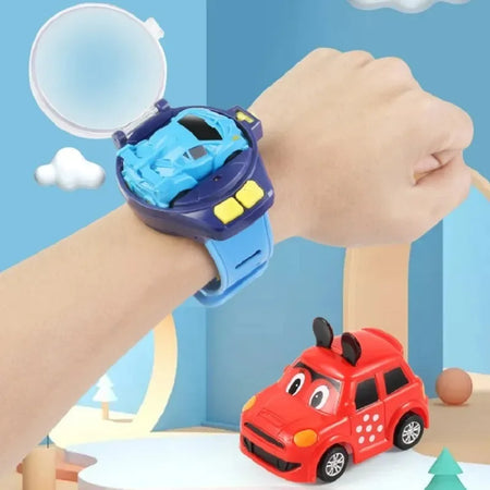 2.4G Children's Mini Watch Remote Control Car Toy Novelty RC Car Toy Cartoon Portable USB Charging Watch Car Kid Birthday Gift